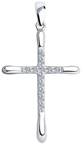 Подвеска Diamant 94-130-01413-1 вес 1 г серебро, фианит купить,10157