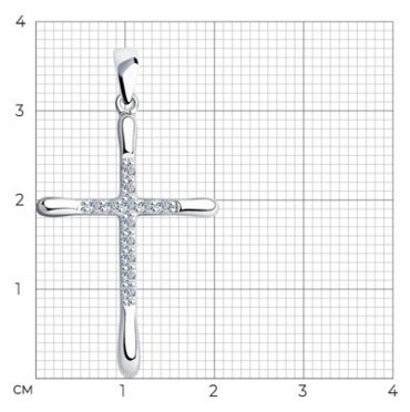 Подвеска Diamant 94-130-01413-1 вес 1 г серебро, фианит купить,10157