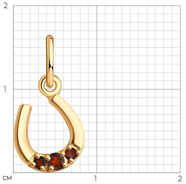 Подвеска Diamant 51-330-01340-1 вес 0.6 г золото, гранат купить,55751