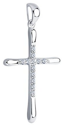 Подвеска Diamant 94-130-01413-1 вес 1 г серебро, фианит купить,10157