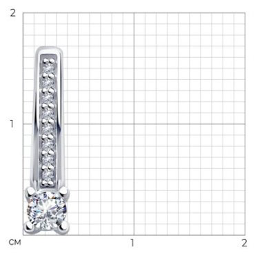 Подвеска Diamant 94-130-01573-1 вес 0.84 г серебро, фианит купить,6234