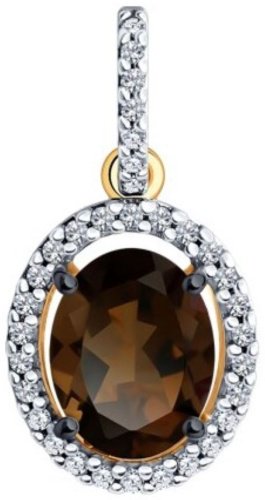 Подвеска Diamant 93-330-01999-4 вес 1.31 г серебро, раухтопаз, фианит купить,NaN