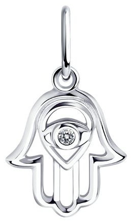 Подвеска Diamant 94-130-01082-1 вес 0.5 г серебро, фианит купить,4849