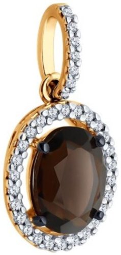 Подвеска Diamant 93-330-01999-4 вес 1.31 г серебро, раухтопаз, фианит купить,NaN