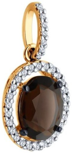 Подвеска Diamant 93-330-01999-4 вес 1.31 г серебро, раухтопаз, фианит купить,NaN
