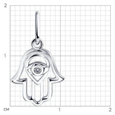 Подвеска Diamant 94-130-01082-1 вес 0.5 г серебро, фианит купить,4849