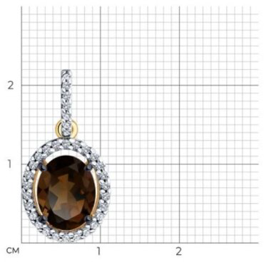 Подвеска Diamant 93-330-01999-4 вес 1.31 г серебро, раухтопаз, фианит купить,NaN