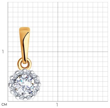 Подвеска Diamant 51-130-02211-1 вес 0.65 г золото, фианит купить,59863