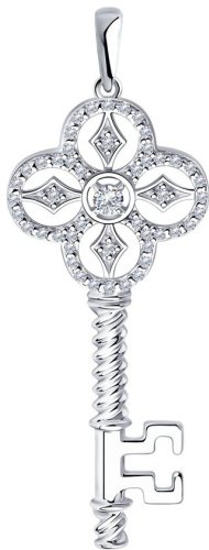 Подвеска Diamant 94-130-01015-1 вес 3.15 г серебро, фианит купить,16528