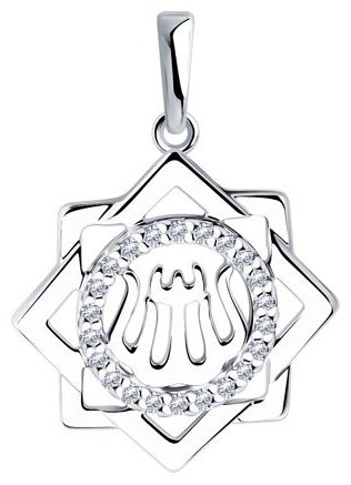 Подвеска Diamant 94-130-01197-1 вес 1.36 г серебро, фианит купить,7949