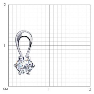 Подвеска SOKOLOV 94032831 вес 0.38 г серебро, фианит купить,NaN
