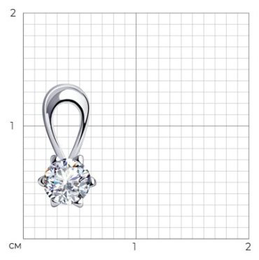 Подвеска SOKOLOV 94032831 вес 0.38 г серебро, фианит купить,NaN