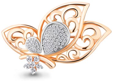 Брошь AQUAMARINE 72679А.6 вес 4.24 г серебро, фианит купить,41414