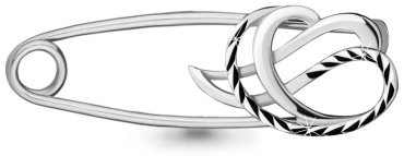 Булавка AQUAMARINE 72586 вес 0.91 г серебро, без вставок купить,11774