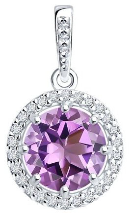 Подвеска Diamant 94-330-02052-3 вес 1.36 г серебро, аметист купить,16414