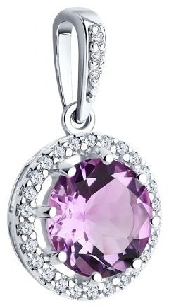 Подвеска Diamant 94-330-02052-3 вес 1.36 г серебро, аметист купить,16414