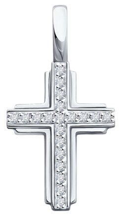 Крестик Diamant 52-230-02524-1 вес 1.73 г золото, бриллиант, рубин купить,428304