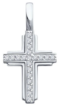 Крестик Diamant 52-230-02524-1 вес 1.73 г золото, бриллиант, рубин купить,428304
