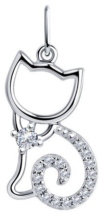 Подвеска Diamant 94-130-00771-1 вес 1.04 г серебро, фианит купить,8123