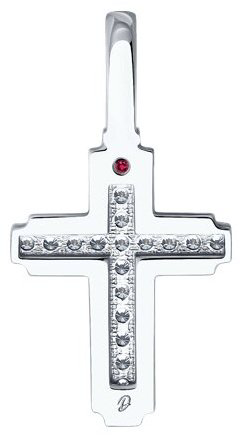 Крестик Diamant 52-230-02524-1 вес 1.73 г золото, бриллиант, рубин купить,428304