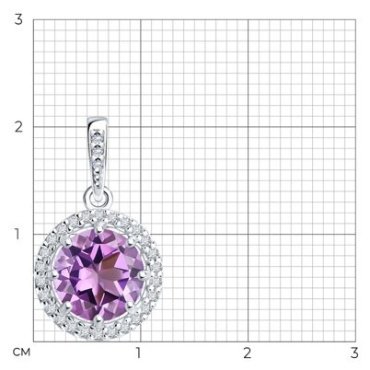 Подвеска Diamant 94-330-02052-3 вес 1.36 г серебро, аметист купить,16414