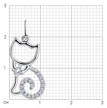 Подвеска Diamant 94-130-00771-1 вес 1.04 г серебро, фианит купить,8123