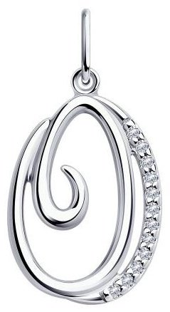 Подвеска Diamant 94-130-01378-1 вес 1.31 г серебро, фианит купить,NaN