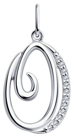 Подвеска Diamant 94-130-01378-1 вес 1.31 г серебро, фианит купить,NaN
