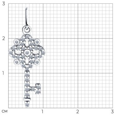 Подвеска SOKOLOV 94032952 вес 1.26 г серебро, фианит купить,7619