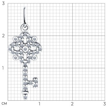 Подвеска SOKOLOV 94032952 вес 1.26 г серебро, фианит купить,7619