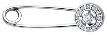 Брошь Diamant 94-140-02634-1 вес 0.9 г серебро, фианит