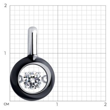 Подвеска Diamant 94-130-01735-1 вес 1 г серебро, фианит купить,6856