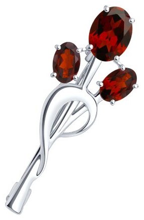 Брошь Diamant 94-340-01165-2 вес 2.41 г серебро, гранат купить,19494
