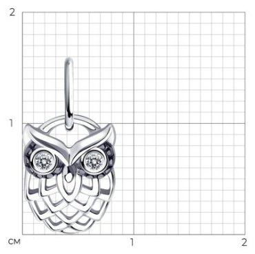 Подвеска Diamant 94-130-01084-1 вес 0.65 г серебро, фианит купить,NaN