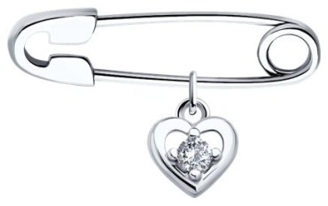 Брошь Diamant 94-140-02698-1 вес 0.81 г серебро, фианит купить,9234
