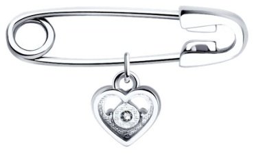 Брошь Diamant 94-140-02698-1 вес 0.81 г серебро, фианит купить,9234