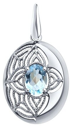Подвеска Diamant 94-330-01861-1 вес 1.55 г серебро, топаз купить,13800