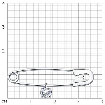 Булавка SOKOLOV 94040016 вес 1.29 г серебро, фианит купить,10157