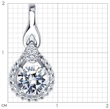 Подвеска SOKOLOV 94032165 вес 1.01 г серебро, фианит купить,NaN
