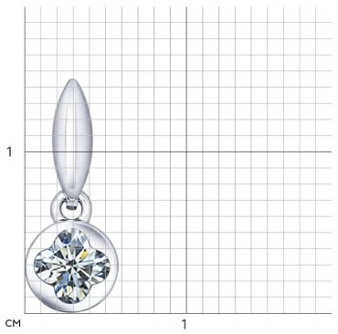 Подвеска SOKOLOV 94031327 вес 0.98 г серебро, фианит купить,5483