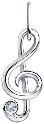Подвеска Diamant 94-130-01075-1 вес 0.55 г серебро, фианит купить,NaN