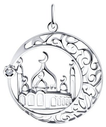 Подвеска SOKOLOV 94032898 вес 1.89 г серебро, фианит
