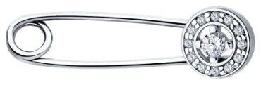 Брошь Diamant 94-140-02634-1 вес 0.89 г серебро, фианит купить,7989