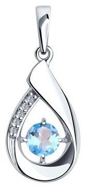 Подвеска Diamant 94-330-00695-1 вес 1.31 г серебро, топаз купить,7825