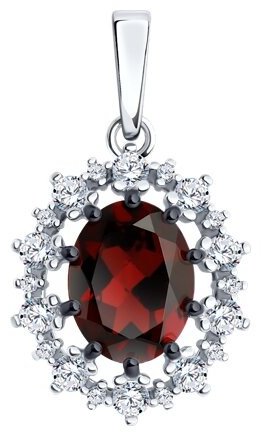 Подвеска Diamant 94-330-02042-2 вес 1.95 г серебро, гранат купить,19494