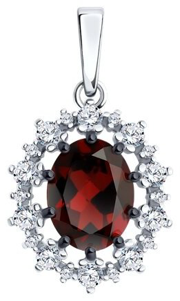 Подвеска Diamant 94-330-02042-2 вес 1.95 г серебро, гранат купить,19494