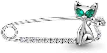 Булавка AQUAMARINE 72631Г вес 1.9 г серебро, фианит