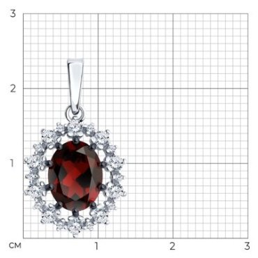 Подвеска Diamant 94-330-02042-2 вес 1.95 г серебро, гранат купить,19494