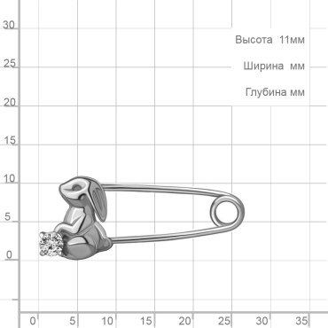 Булавка AQUAMARINE 77397А вес 1.01 г серебро, фианит купить,9990