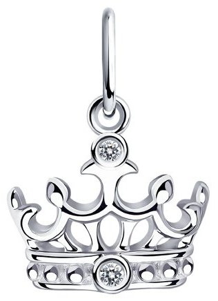 Подвеска Diamant 94-130-01087-1 вес 0.66 г серебро, фианит купить,6499